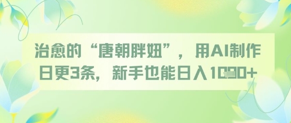 治愈的“唐朝胖妞”，用AI制作日更3条，新手也能日入多张 - 猎人社区-猎人社区