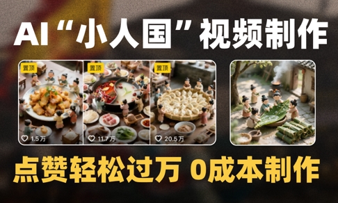 爆款1000W+播放微缩景观迷你小人国AI视频0成本制作全流程教学 - 猎人社区-猎人社区