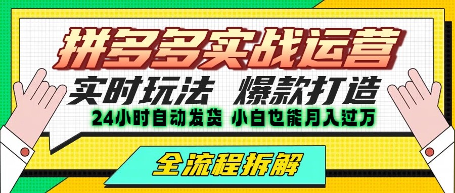 拼多多最新实战运营高投产：长久稳定项目，单店利润一天三位数 - 猎人社区-猎人社区