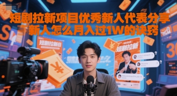 短剧拉新项目优秀新人代表分享新人怎么月入过1W的诀窍 - 猎人社区-猎人社区