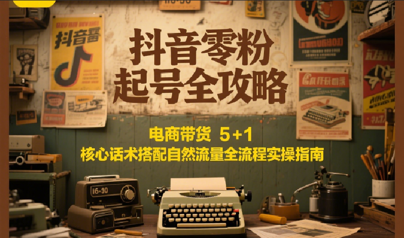 抖音零粉起号全攻略：电商带货 5+1 核心话术搭配自然流量全流程实操指南 - 猎人社区-猎人社区