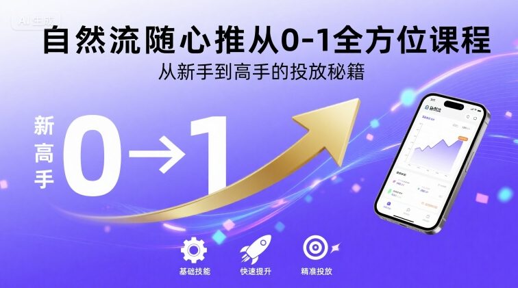 自然流随心推从0-1全方位课程，从新手到高手的投放秘籍 - 猎人社区-猎人社区