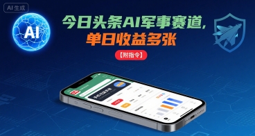 今日头条AI军事赛道，单日收益多张 ，手机可做【附指令】 - 猎人社区-猎人社区