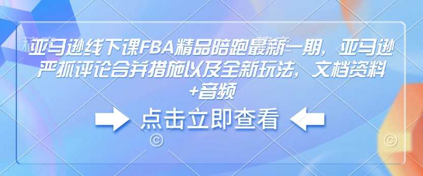 亚马逊线下课FBA精品陪跑最新一期，亚马逊严抓评论合并措施以及全新玩法，文档资料+音频 - 猎人社区-猎人社区