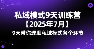 私域模式9天训练营【2025年7月】9天带你理顺私域模式各个环节 - 猎人社区-猎人社区
