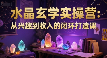 水晶玄学实操营：从兴趣到收入的闭环打造课-猎人社区