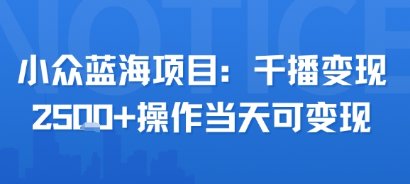 小众蓝海项目，千播变现2.5k+操作当天可变现 - 猎人社区-猎人社区