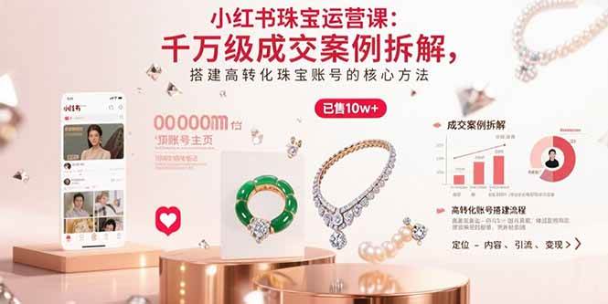 小红书珠宝运营课：千万级成交案例拆解，搭建高转化珠宝账号的核心方法 - 猎人社区-猎人社区