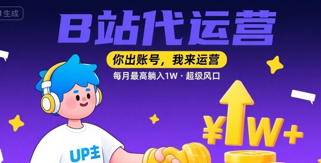 【B站代运营 】你出账号，我来运营，每月最高躺入1W，超级风口【揭秘】 - 猎人社区-猎人社区
