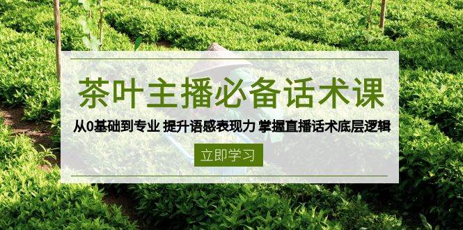 茶叶 主播必备话术课 从0基础到专业 提升语感表现力 掌握直播话术底层逻辑 - 猎人社区-猎人社区