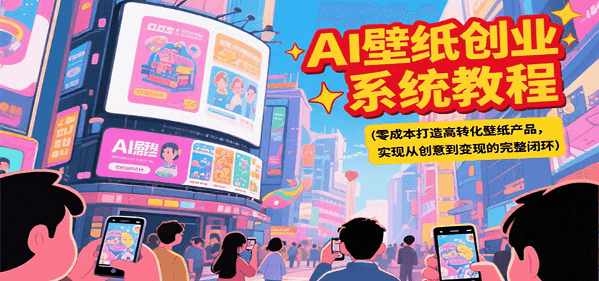 AI壁纸创业系统教程，零成本打造高转化壁纸产品，实现从创意到变现的完整闭环 - 猎人社区-猎人社区