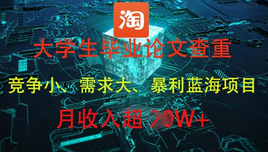 大学生毕业论文查重，暴利蓝海项目，月收入过1W+ - 猎人社区-猎人社区
