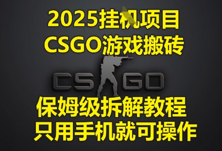 2025挂G项目，CSGO游戏搬砖，保姆级拆解教程，只用手机就可操作【揭秘】 - 猎人社区-猎人社区