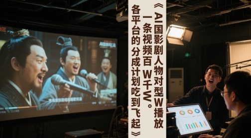 AI三国影视剧人物对口型唱歌玩法，一条视频百W千W播放，各平台的分成计划吃到飞起 - 猎人社区-猎人社区