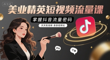 美业精英短视频流量课，掌握抖音流量密码，天天有询单，条条有转化 - 猎人社区-猎人社区