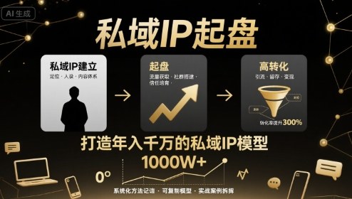 私域IP起盘，私域ip建立、起盘、高转化，打造年入千万的私域ip模型 - 猎人社区-猎人社区