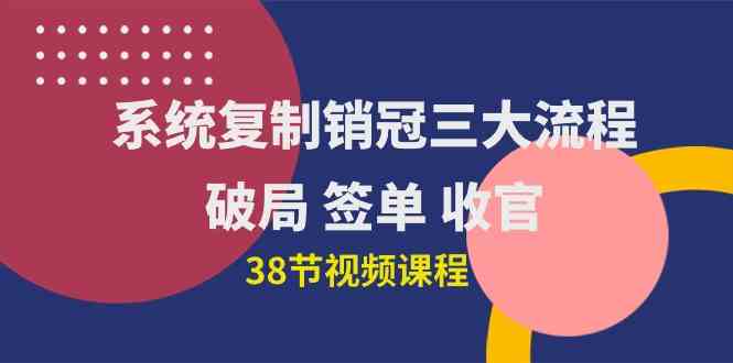 系统复制 销冠三大流程，破局 签单 收官（38节视频课）-猎人社区