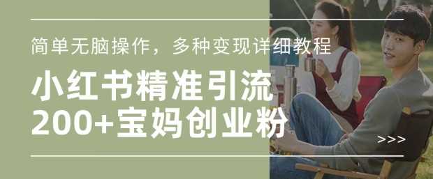 小红书混剪日引200+宝妈创业粉，简单无脑操作，多种变现详细教程 - 猎人社区-猎人社区