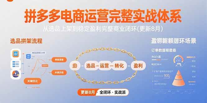 拼多多电商运营完整实战体系，从选品上架到稳定盈利完整商业闭环(更新8月 - 猎人社区-猎人社区