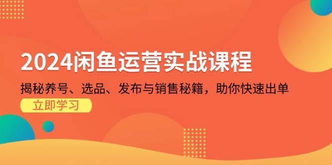 2024闲鱼运营实战课程：揭秘养号、选品、发布与销售秘籍，助你快速出单 - 猎人社区-猎人社区