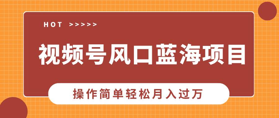 视频号风口蓝海项目，中老年人的流量密码，操作简单轻松月入过万 - 猎人社区-猎人社区