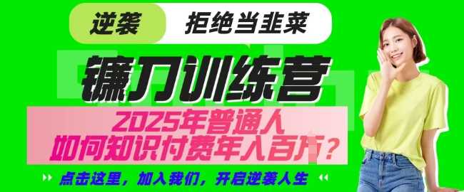 【网创项目终点站-镰刀训练营超级IP合伙人】25年普通人如何通过知识付费实现逆袭【揭秘】-猎人社区