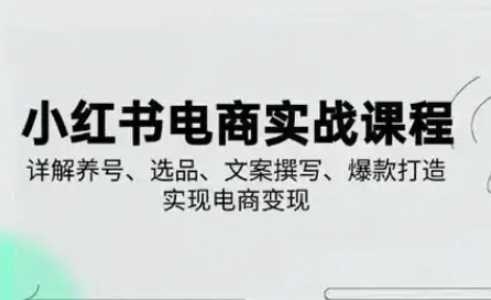小红书从0-1实操课(2023-2025)，详解养号、选品、文案撰写、爆款打造实现电商变现 - 猎人社区-猎人社区