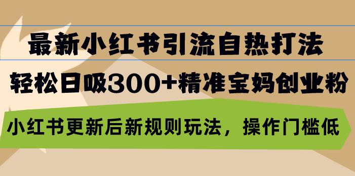 最新小红书引流自热打法，轻松日吸300+精准宝妈创业粉，小红书更新后新… - 猎人社区-猎人社区