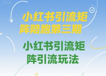 小红书引流矩阵陪跑第三期，小红书引流矩阵引流玩法 - 猎人社区-猎人社区