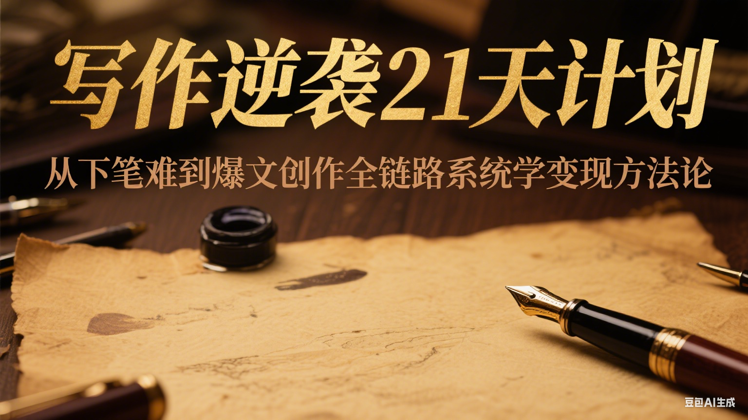 写作逆袭21天计划：从下笔难到爆文创作全链路系统学变现方法论 - 猎人社区-猎人社区