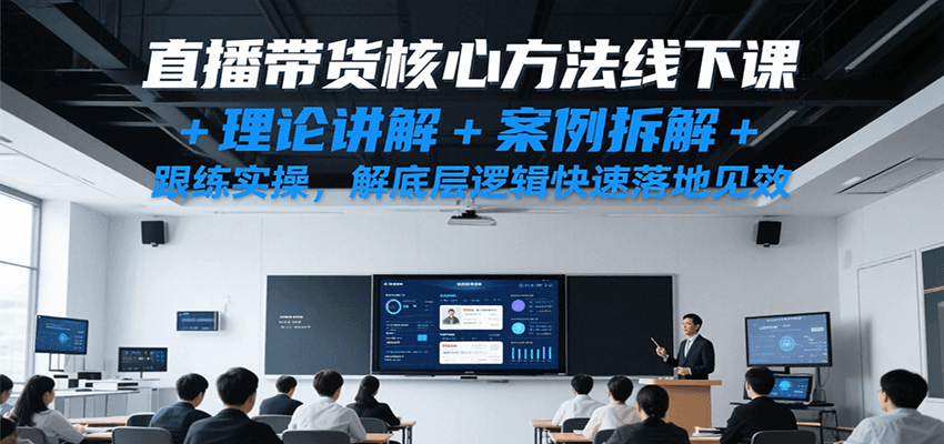 直播带货核心方法线下课，理论讲解+案例拆解+跟练实操，解底层逻辑快速落地见效-猎人社区
