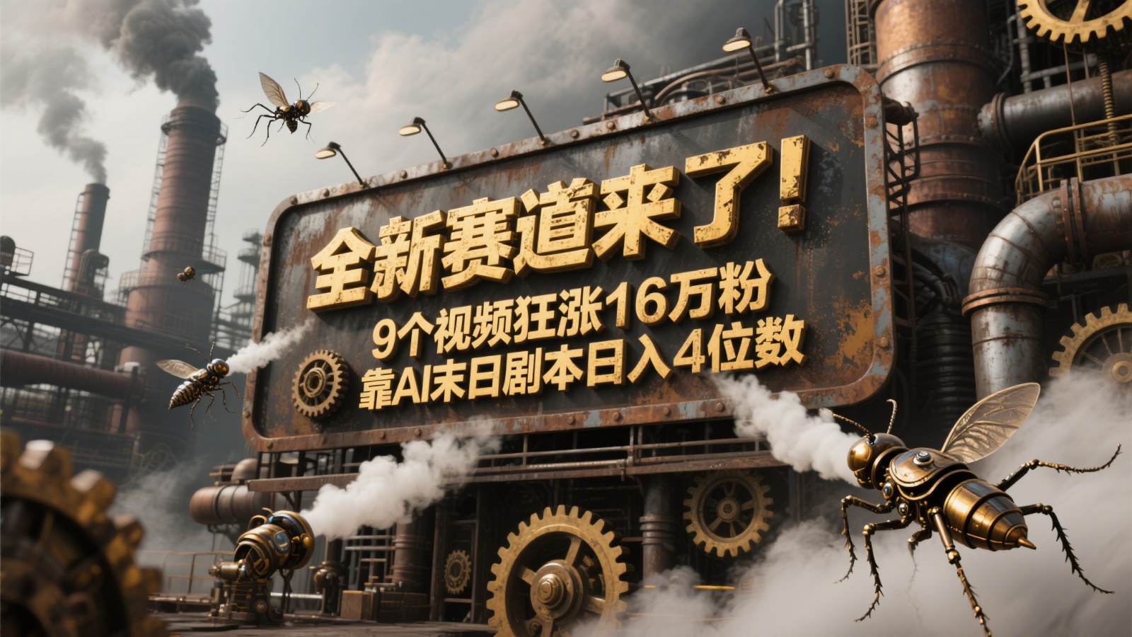 全新赛道来了！9个视频狂涨16万粉，靠AI末日剧本日入4位数，评论区爆肝追更！ - 猎人社区-猎人社区