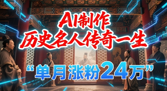 暴力起号！用AI制作历史名人传奇一生，单月涨粉24W，涨粉+变现赛道黑马来了 - 猎人社区-猎人社区