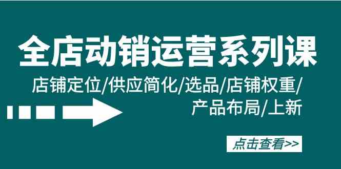 全店·动销运营系列课：店铺定位/供应简化/选品/店铺权重/产品布局/上新 - 猎人社区-猎人社区