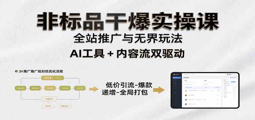 非标品干爆实操课：含多案例及操盘方法，从选品到推广、成交，助力打造爆款实现盈利 - 猎人社区-猎人社区