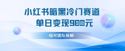 小红书冷门”暗黑”赛道，单日收益多张 - 猎人社区-猎人社区