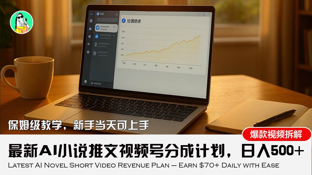 最新AI小说推文视频号分成计划，新手小白也能当天日入500+教程 - 猎人社区-猎人社区