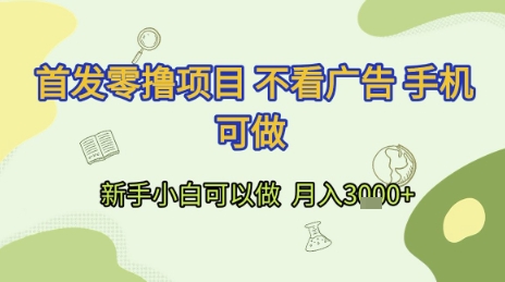 首发零撸项目 不看广告 手机可做 新手小白可以做 月入3k+【揭秘】 - 猎人社区-猎人社区