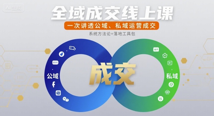 全域成交线上课，一次讲透公域、私域运营成交 - 猎人社区-猎人社区