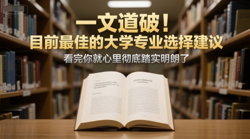 付费文章：一文道破！目前最佳的大学专业选择建议，看完你就心里彻底踏实明朗了 - 猎人社区-猎人社区
