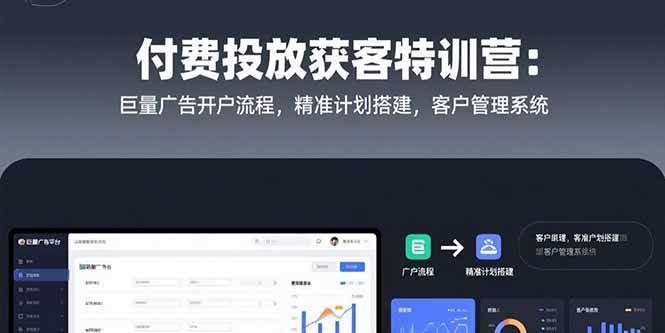 付费投放获客特训营：巨量广告开户流程，精准计划搭建，客户管理系统 - 猎人社区-猎人社区
