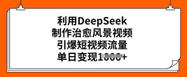 利用DeepSeek制作治愈风景视频，引爆短视频流量，单日变现多张 - 猎人社区-猎人社区