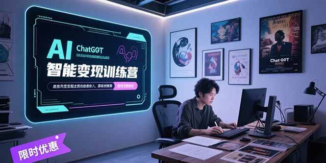 AI智能变现训练营，ChatGPT写作变现，电影解说制作，图文带货方法论 - 猎人社区-猎人社区