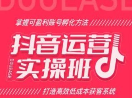 抖音运营实操班，掌握可盈利账号孵化方法，打造高效低成本获客系统-猎人社区