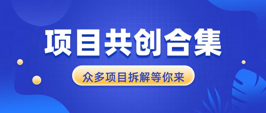 项目共创合集，从0-1全过程拆解，让你迅速找到适合自已的项目 - 猎人社区-猎人社区