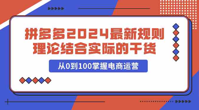 拼多多2024最新规则理论结合实际的干货，从0到100掌握电商运营-猎人社区