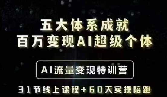 五大体系成就百万变现AI超级个体- AI流量变现特训营，一步一步教你一个人怎么年入百W - 猎人社区-猎人社区