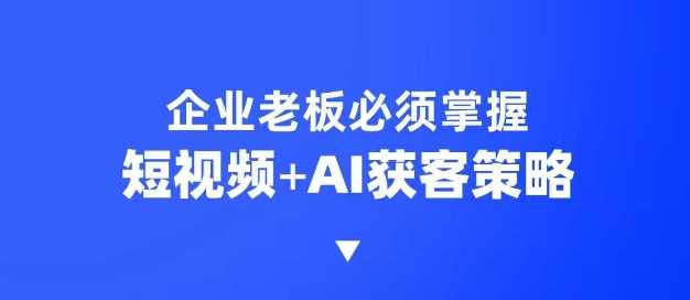 企业短视频AI获客霸屏流量课，6步短视频+AI突围法，3大霸屏抢客策略-猎人社区