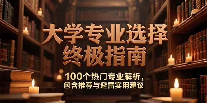付费文：大学专业选择终极指南,100个热门专业解析,包含推荐与避雷实用建议-猎人社区
