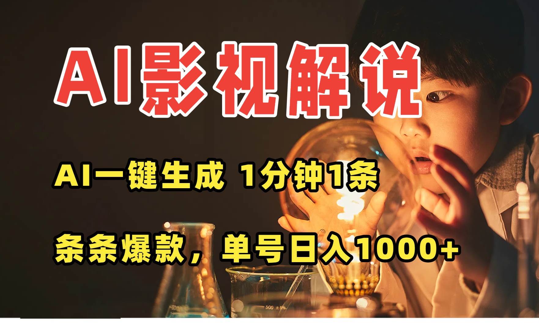 AI一键生成影视解说视频，无需剪辑1分钟1条，条条爆款，多平台变现日入… - 猎人社区-猎人社区